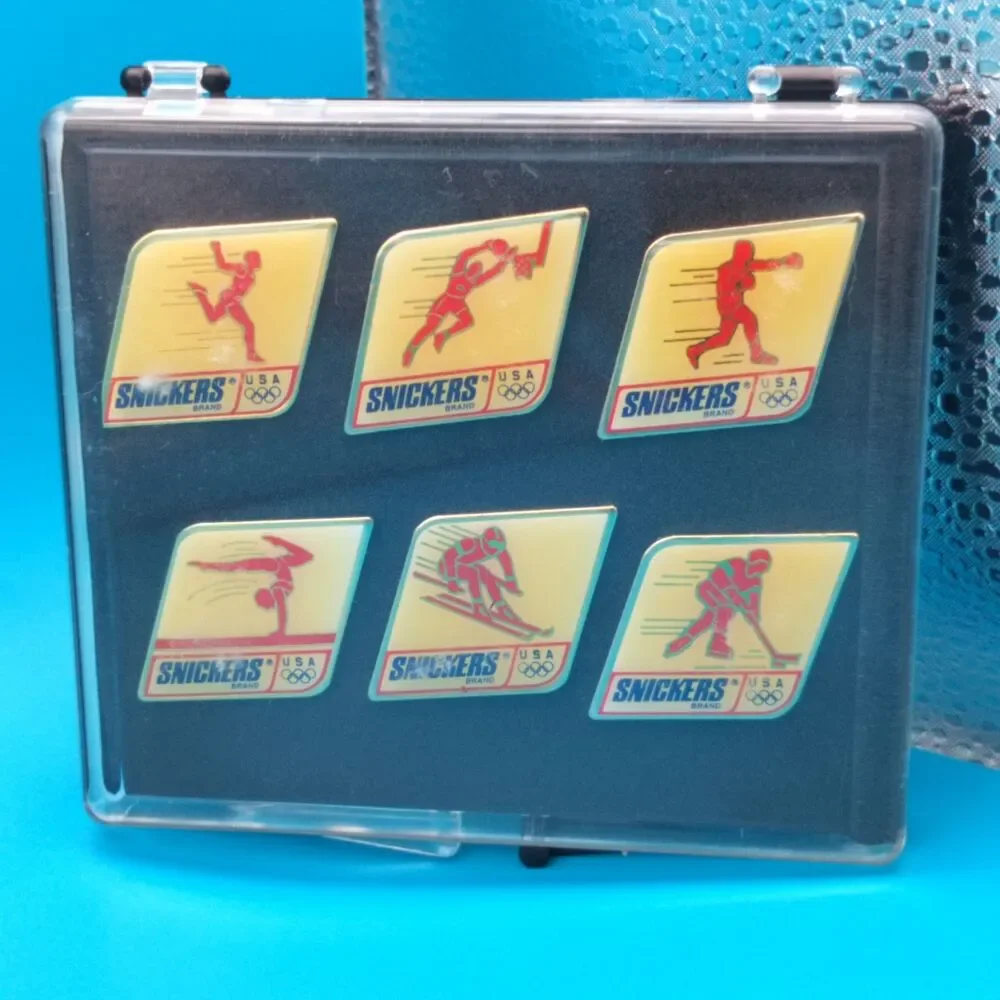 Snickers Brand Team USA 1992 Olympics 6 Pin Set Winter Summer Sports